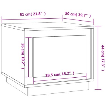 vidaXL Τραπεζάκι Σαλονιού Καπνιστή Δρυς 51x50x44cm Επεξεργασμ. Ξύλο 1 τεμ.