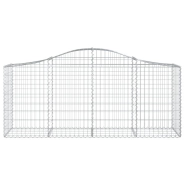 vidaXL Συρματοκιβώτια Τοξωτά 2 τεμ. 200x50x80/100 εκ. Γαλβαν. Ατσάλι