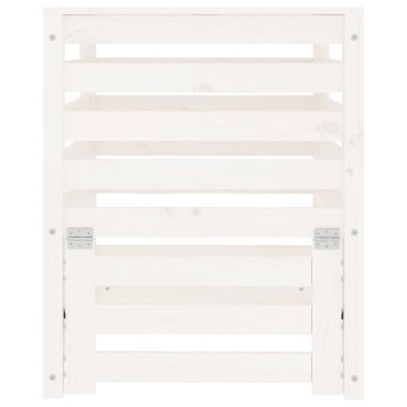 vidaXL Κομποστοποιητής Λευκός 63,5x63,5x77,5 εκ. από Μασίφ Ξύλο Πεύκου