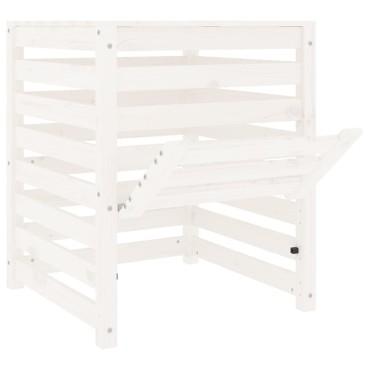 vidaXL Κομποστοποιητής Λευκός 63,5x63,5x77,5 εκ. από Μασίφ Ξύλο Πεύκου