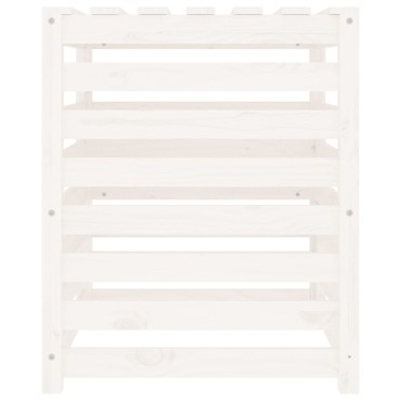 vidaXL Κομποστοποιητής Λευκός 63,5x63,5x77,5 εκ. από Μασίφ Ξύλο Πεύκου