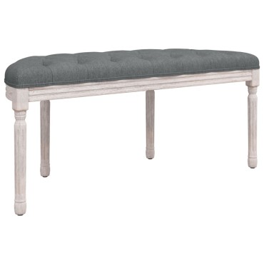 vidaXL Πάγκος Σκούρο Γκρι 110,5x45x49cm Υφασμάτινος 1 τεμ.