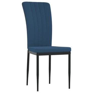 vidaXL Καρέκλες Τραπεζαρίας 4 τεμ. Μπλε Βελούδινες 42x57,5x95cm