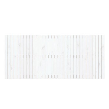 vidaXL Κεφαλάρι Τοίχου Λευκό 204x3x90cm από Μασίφ Ξύλο Πεύκου 1 τεμ.