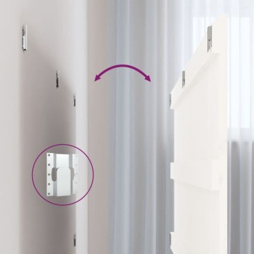 vidaXL Κεφαλάρι Τοίχου Λευκό 204x3x90cm από Μασίφ Ξύλο Πεύκου 1 τεμ.
