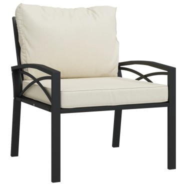 vidaXL Καρέκλες Κήπου 2 τεμ. 68x76x79cm Ατσάλινες Μαξιλάρια Χρ. Άμμου Διθέσιος