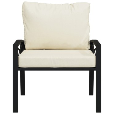 vidaXL Καρέκλες Κήπου 2 τεμ. 68x76x79cm Ατσάλινες Μαξιλάρια Χρ. Άμμου Διθέσιος
