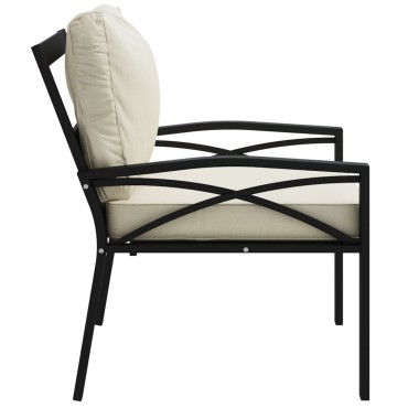 vidaXL Καρέκλες Κήπου 2 τεμ. 68x76x79cm Ατσάλινες Μαξιλάρια Χρ. Άμμου Διθέσιος
