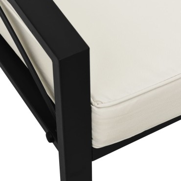 vidaXL Καρέκλες Κήπου 2 τεμ. 68x76x79cm Ατσάλινες Μαξιλάρια Χρ. Άμμου Διθέσιος