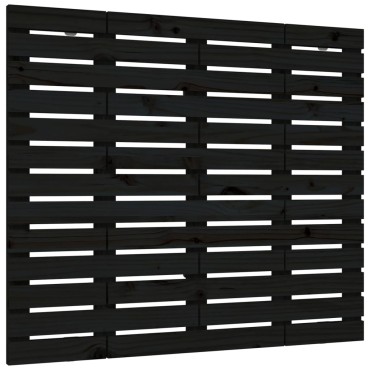vidaXL Κεφαλάρι Τοίχου Μαύρο 106x3x91,5cm από Μασίφ Ξύλο Πεύκου 1 τεμ.