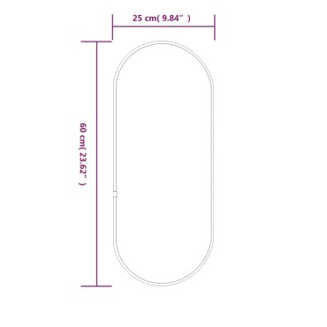 vidaXL Καθρέφτης Τοίχου Οβάλ Ασημί 60x25 εκ.