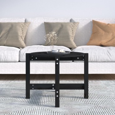 vidaXL Τραπεζάκι Σαλονιού Μαύρο 62,5x45cm από Μασίφ Ξύλο Πεύκου 1 τεμ.