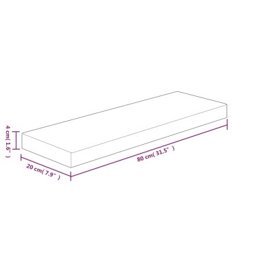 vidaXL Ράφι 80x20x4cm από Ακατέργαστο Μασίφ Ξύλο Δρυός 1 τεμ.
