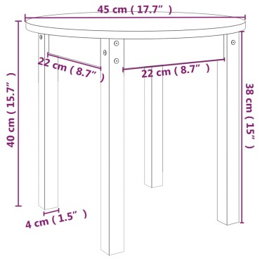 vidaXL Τραπεζάκι Σαλονιού Γκρι 45x40cm από Μασίφ Ξύλο Πεύκου 1 τεμ.