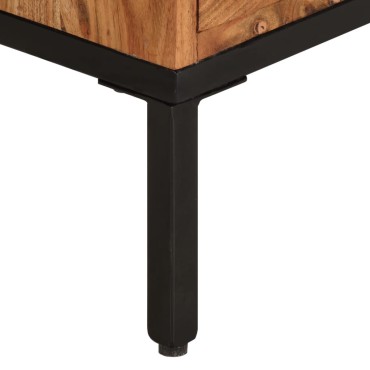 vidaXL Έπιπλο Τηλεόρασης Μελί & Γκρι 110x30x50cm Μασίφ Ξύλο Ακακίας