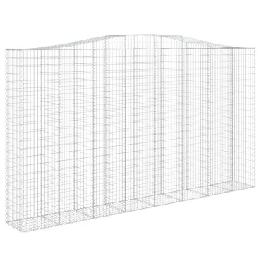 vidaXL Συρματοκιβώτια Τοξωτά 2 τεμ. 400x50x220/240 εκ. Γαλβαν. Ατσάλι