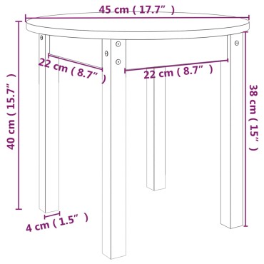 vidaXL Τραπεζάκι Σαλονιού Καφέ Μελί 45x40cm Μασίφ Ξύλο Πεύκου 1 τεμ.