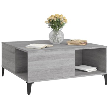 vidaXL Τραπεζάκι Σαλονιού Γκρι Sonoma 80x80x36,5cm Επεξεργασμένο Ξύλο 1 τεμ.
