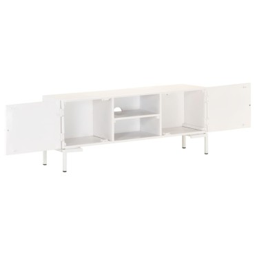 vidaXL Έπιπλο Τηλεόρασης Λευκό 115x30x46cm από Μασίφ Ξύλο Μάνγκο