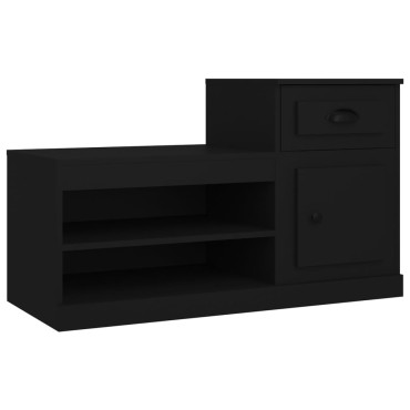 vidaXL Παπουτσοθήκη Μαύρη 100x42x60cm από Επεξεργασμένο Ξύλο