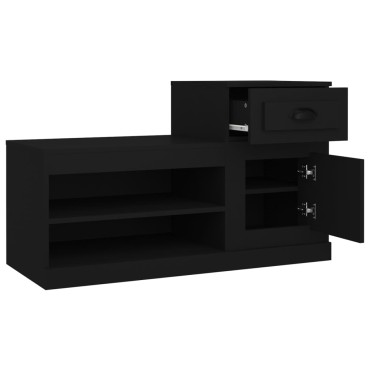 vidaXL Παπουτσοθήκη Μαύρη 100x42x60cm από Επεξεργασμένο Ξύλο