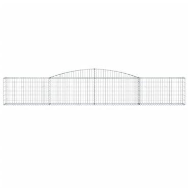 vidaXL Συρματοκιβώτια Τοξωτά 8 τεμ. 400x30x60/80 εκ. Γαλβαν. Ατσάλι