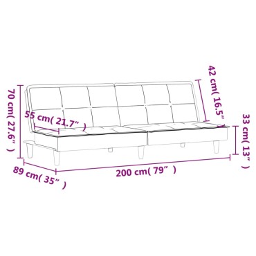 vidaXL Καναπές Κρεβάτι Taupe Υφασμάτινος 200x100x33cm 1 τεμ. Γωνιακός