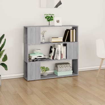 vidaXL Βιβλιοθήκη/Διαχωριστικό Χώρου Γκρι Sonoma 100x24x94cm 1 τεμ.