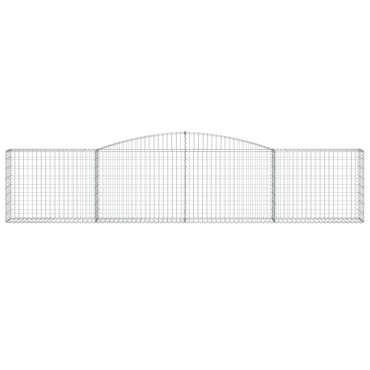 vidaXL Συρματοκιβώτιο Τοξωτό 400x30x80/100 εκ. από Γαλβανισμένο Χάλυβα