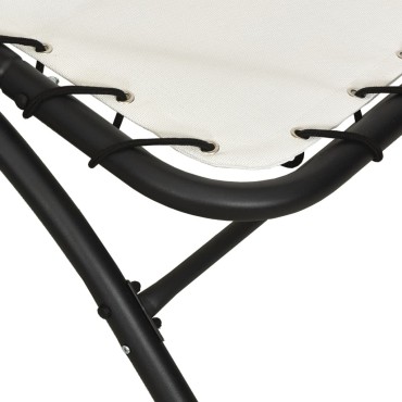 vidaXL Ξαπλώστρα με Σκίαστρο Κρεμ 167x80x195cm από Ύφασμα και Ατσάλι 1 τεμ.