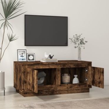 vidaXL Τραπεζάκι Σαλονιού Καπνιστή Δρυς 102x50x44cm Επεξεργασμ. Ξύλο 1 τεμ.
