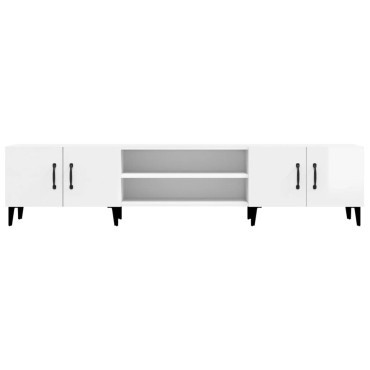 vidaXL Έπιπλο Τηλεόρασης Γυαλ. Λευκό 180x31,5x40cm Επεξεργασμένο Ξύλο