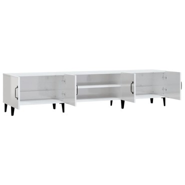 vidaXL Έπιπλο Τηλεόρασης Γυαλ. Λευκό 180x31,5x40cm Επεξεργασμένο Ξύλο