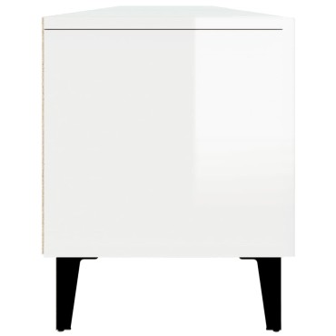 vidaXL Έπιπλο Τηλεόρασης Γυαλ. Λευκό 180x31,5x40cm Επεξεργασμένο Ξύλο