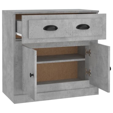 vidaXL Μπουφές Γκρι Σκυροδέματος 70x35,5x67,5cm Επεξεργασμένο Ξύλο 1 τεμ.