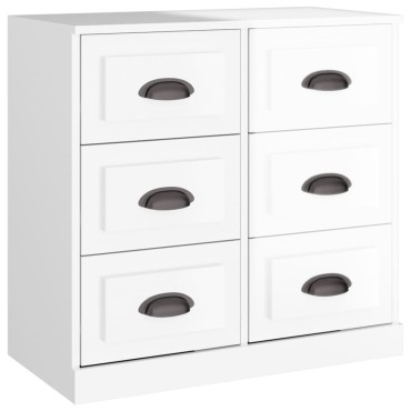 vidaXL Ντουλάπι Γυαλιστερό Λευκό 70x35,5x67,5cm Επεξεργασμένο Ξύλο 1 τεμ.