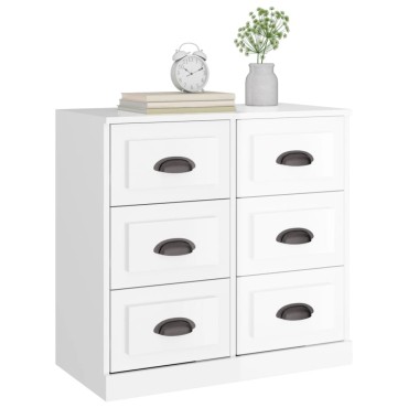 vidaXL Ντουλάπι Γυαλιστερό Λευκό 70x35,5x67,5cm Επεξεργασμένο Ξύλο 1 τεμ.