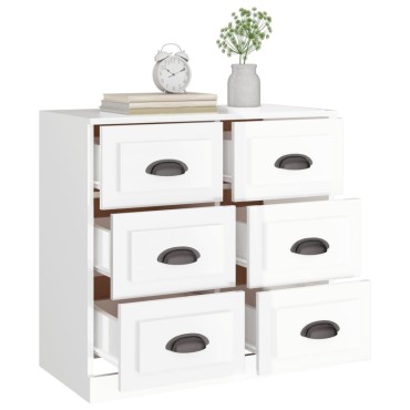 vidaXL Ντουλάπι Γυαλιστερό Λευκό 70x35,5x67,5cm Επεξεργασμένο Ξύλο 1 τεμ.