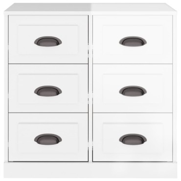 vidaXL Ντουλάπι Γυαλιστερό Λευκό 70x35,5x67,5cm Επεξεργασμένο Ξύλο 1 τεμ.