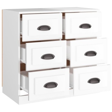 vidaXL Ντουλάπι Γυαλιστερό Λευκό 70x35,5x67,5cm Επεξεργασμένο Ξύλο 1 τεμ.