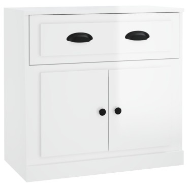 vidaXL Ντουλάπι Γυαλιστερό Λευκό 70x35,5x67,5cm Επεξεργασμένο Ξύλο 1 τεμ.