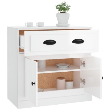 vidaXL Ντουλάπι Γυαλιστερό Λευκό 70x35,5x67,5cm Επεξεργασμένο Ξύλο 1 τεμ.