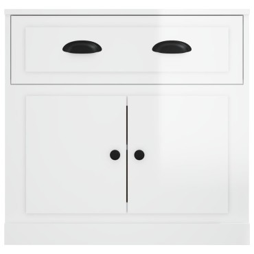 vidaXL Ντουλάπι Γυαλιστερό Λευκό 70x35,5x67,5cm Επεξεργασμένο Ξύλο 1 τεμ.