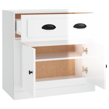 vidaXL Ντουλάπι Γυαλιστερό Λευκό 70x35,5x67,5cm Επεξεργασμένο Ξύλο 1 τεμ.