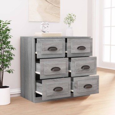 vidaXL Μπουφές Γκρι Sonoma 70x35,5x67,5cm από Επεξεργασμένο Ξύλο 1 τεμ.