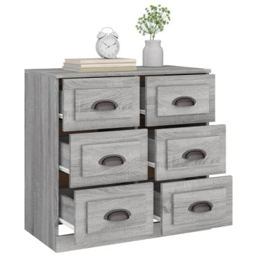 vidaXL Μπουφές Γκρι Sonoma 70x35,5x67,5cm από Επεξεργασμένο Ξύλο 1 τεμ.