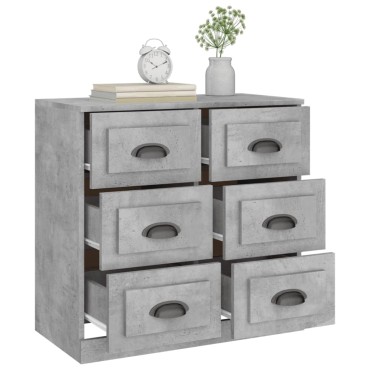 vidaXL Μπουφές Γκρι Σκυροδέματος 70x35,5x67,5cm Επεξεργασμένο Ξύλο 1 τεμ.