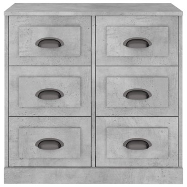vidaXL Μπουφές Γκρι Σκυροδέματος 70x35,5x67,5cm Επεξεργασμένο Ξύλο 1 τεμ.