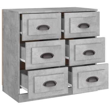 vidaXL Μπουφές Γκρι Σκυροδέματος 70x35,5x67,5cm Επεξεργασμένο Ξύλο 1 τεμ.