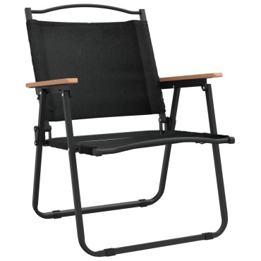 vidaXL Καρέκλες Κάμπινγκ 2 τεμ. Μαύρες 54x55x78cm Ύφασμα Oxford